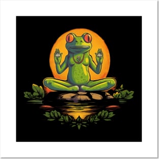 Yoga is even cuter with a happy frog pose Posters and Art